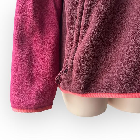 Burton Snap Collar Color Block Fleece Pullover Size M, Maroon Red - Picture 10 of 12